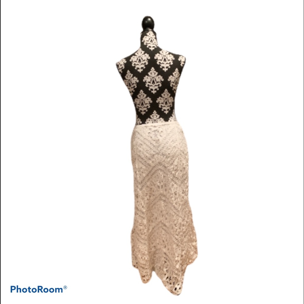 INC battenburg lace white maxi skirt.